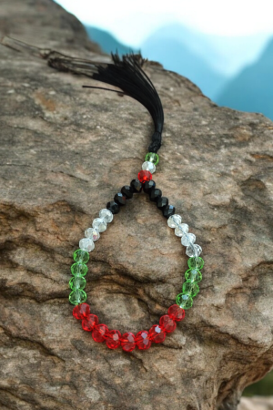 Palestinian Flag Tasbeeh - Crystal beads (Pack of 3)